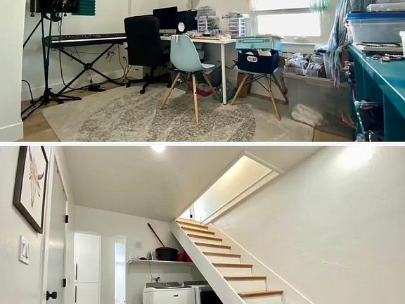 TOP: 2nd bedroom BOTTOM: breezeway, laundry and stairs