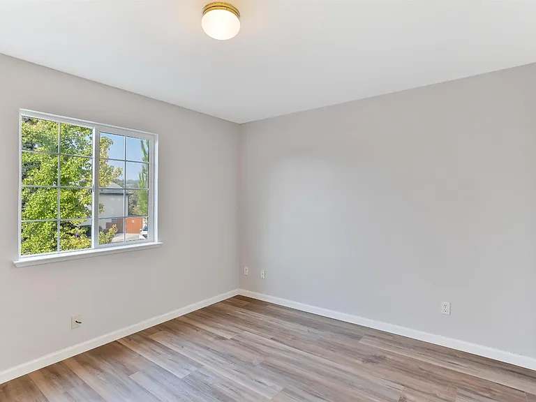 The view of one of the upstairs bedrooms from the doorway.