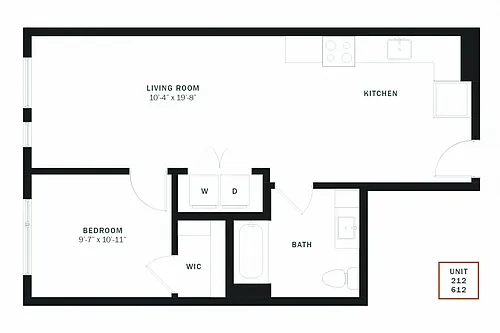 Floor plan Coen 1 Bedroom A1