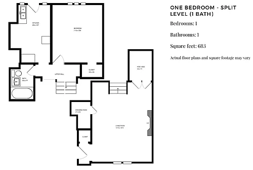 Floor plan Split Level 1 BR