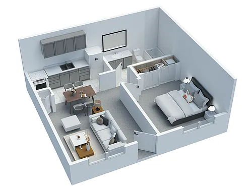 Floor plan 1 BD 1 BA