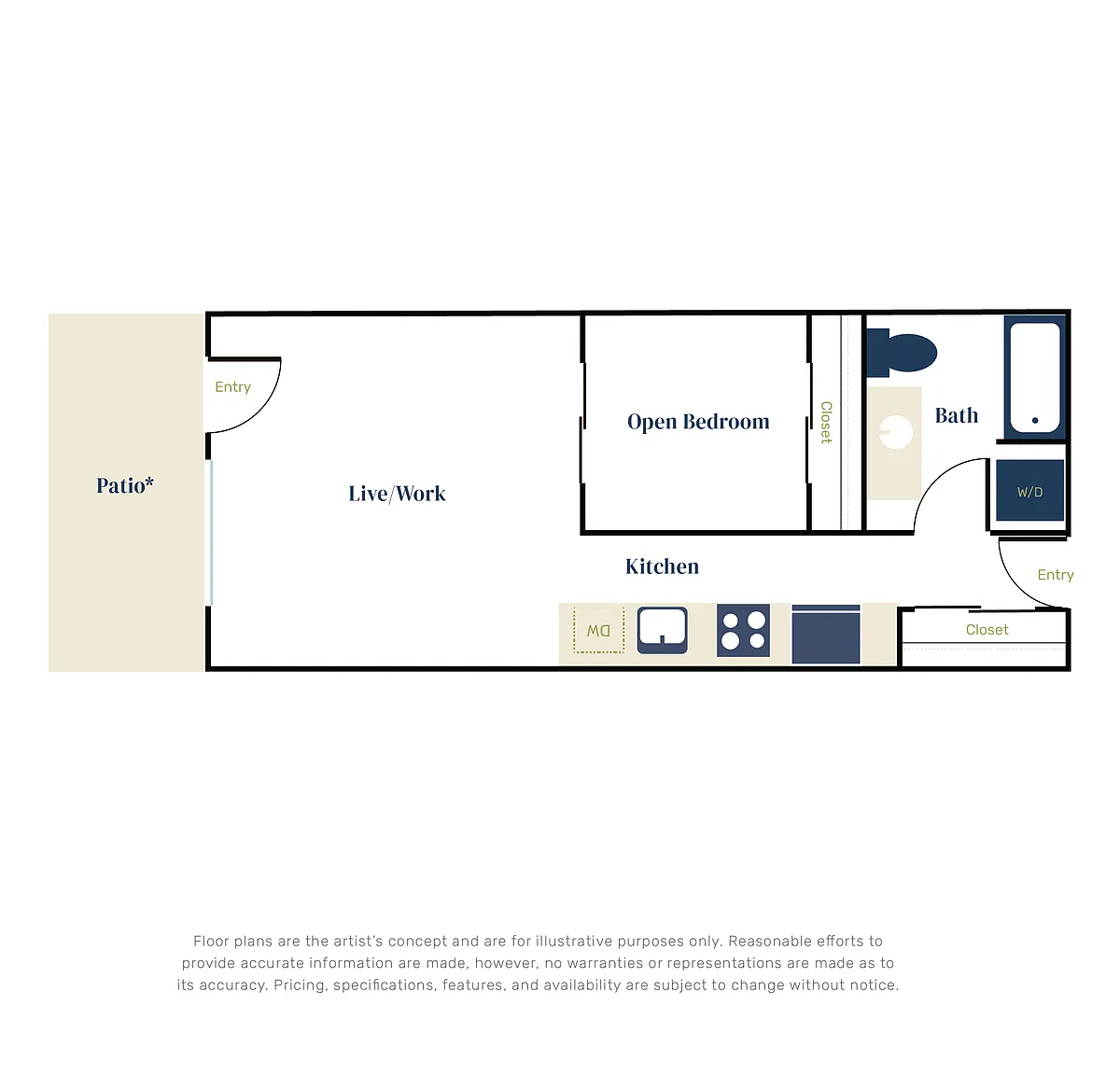 Floor plan Open 1x1 B4