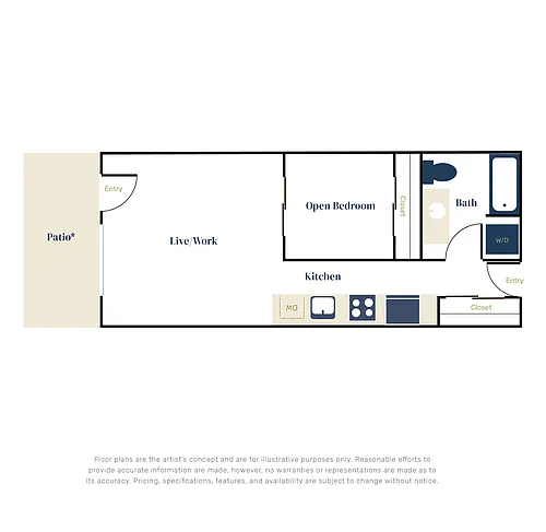 Floor plan Open 1x1 B4