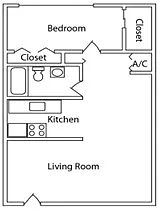 Floor plan Parkside - 1 Bedroom