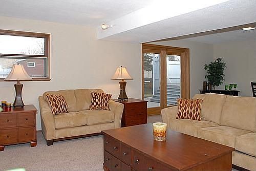 Family room with fireplace