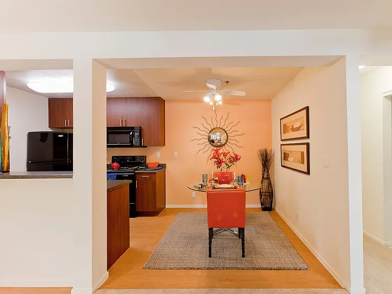 Classic Package kitchen and dining area with hard surface flooring