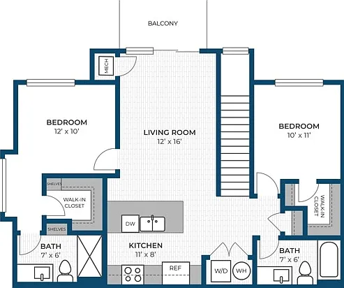 Floor Plan 2BR B1 | Seasons at Hoffman Estates | Apartments in Hoffman Estates, IL Floor Plan 2BR B1 | Seasons at Hoffman Estates | Apartments in Hoffman Estates, IL