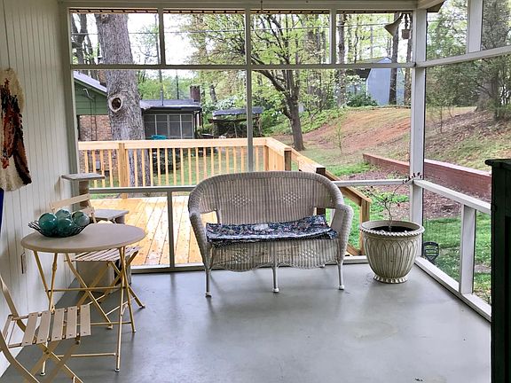 Screened in porch will easily fit a table and chairs