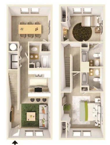 Floor plan 2 Bedroom 3 Bath