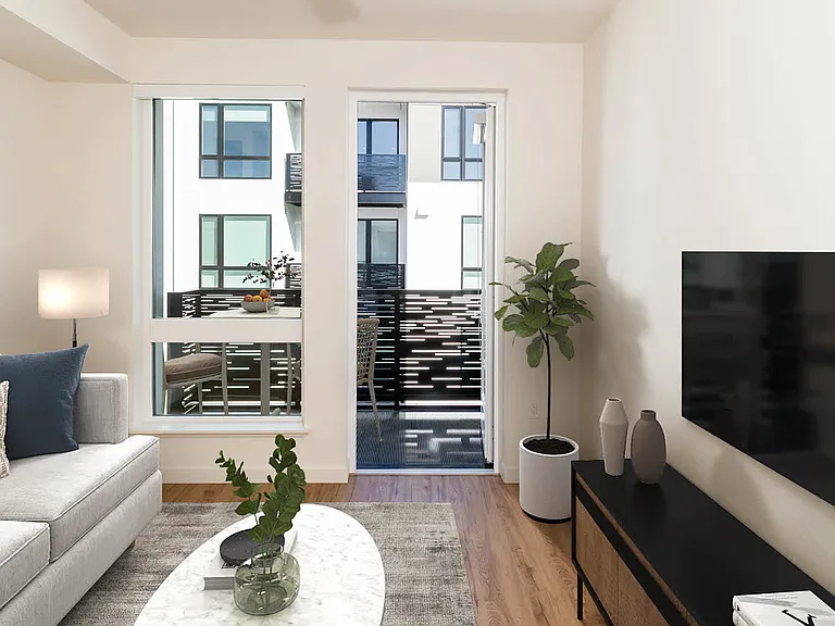 Living Room with Balcony and Hard Surface Flooring