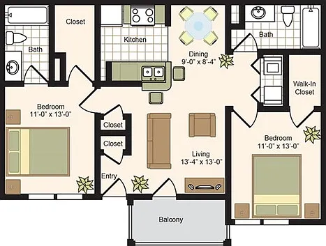 C1 | 2x2 | 922 sq ft C1 | 2x2 | 922 sq ft