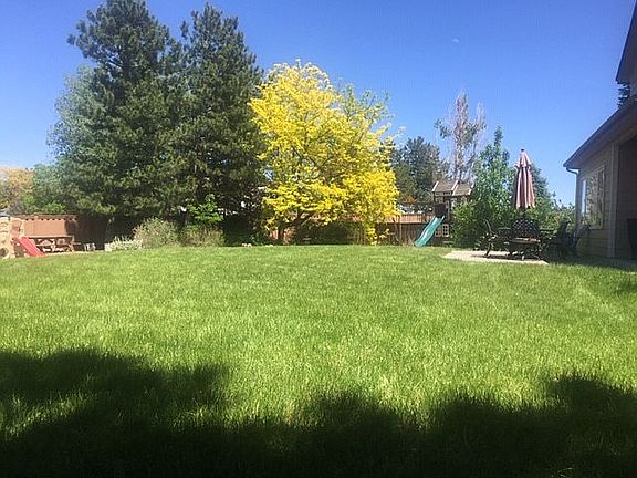 Wide view of backyard