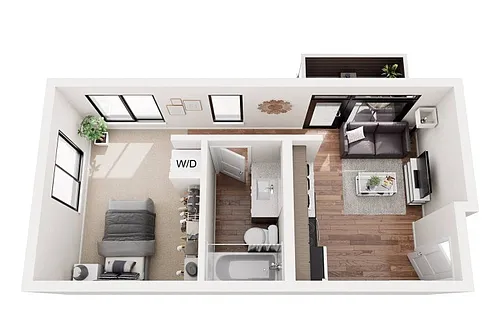 Floor plan 1X1 B