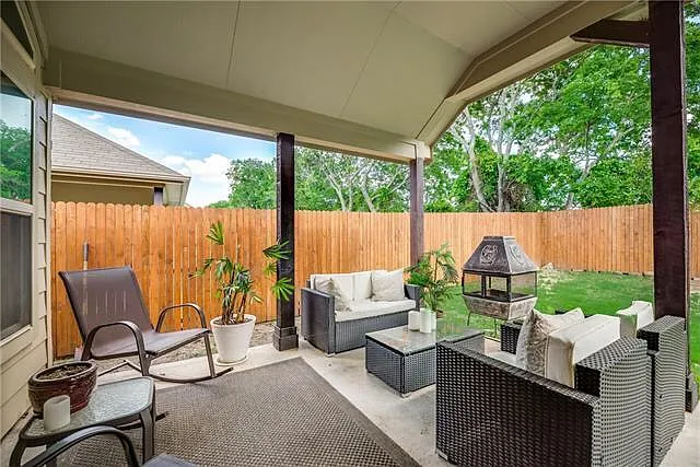 Large extended back yard patio