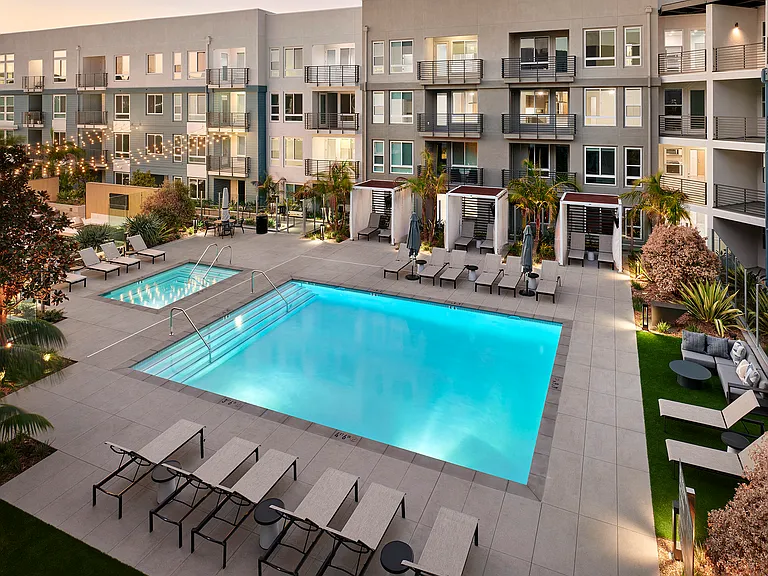 Pool with lounge chairs