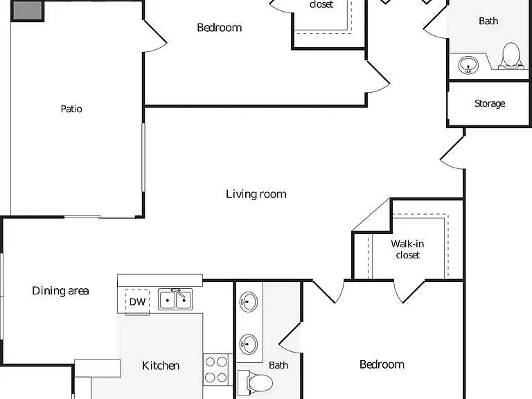 2x2B - 2 Bedroom 2 Bath 2x2B - 2 Bedroom 2 Bath
