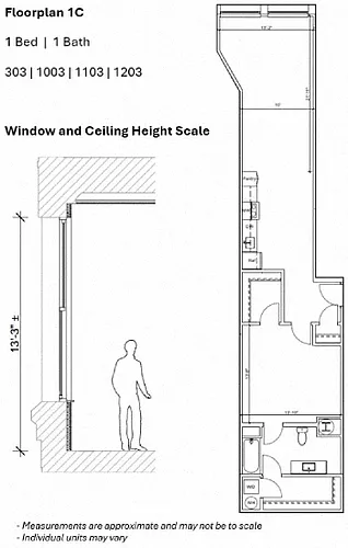 Floor plan 1BR 1C