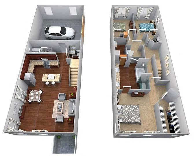 Floor plan Townhouse 3 Bed/2 Bath