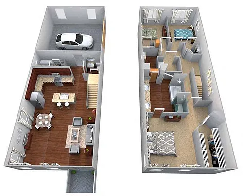 Floor plan Townhouse 3 Bed/2 Bath