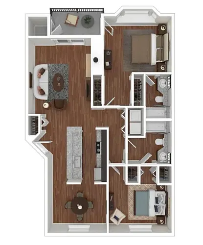 Floor plan Reno 1112 sq ft 2x2