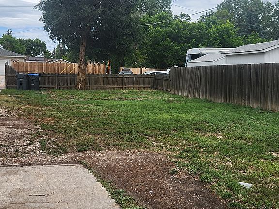 Side yard on east side of property