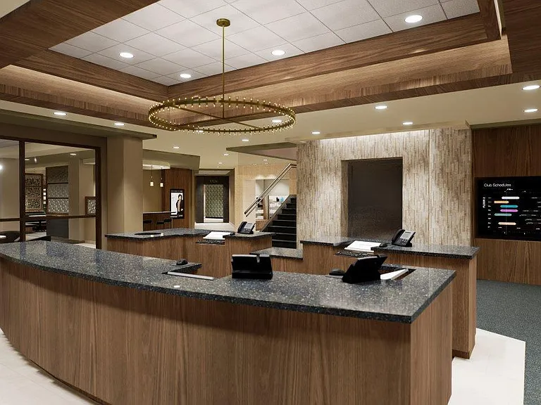 Residents receive a full-access membership to the 68,000 square feet Life Time luxury athletic resort on-site