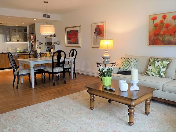Spacious living room and dining area.