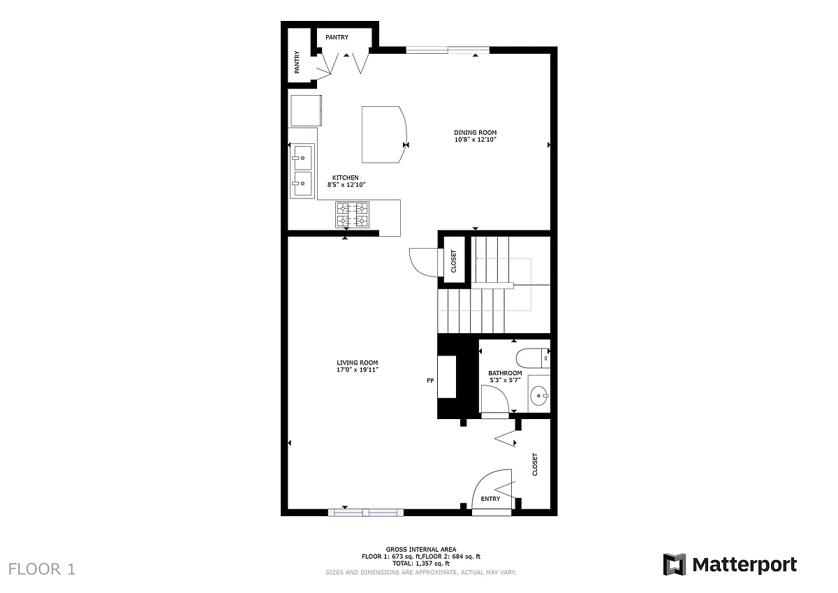 Floor plan 3 Bed 2.5 Bath