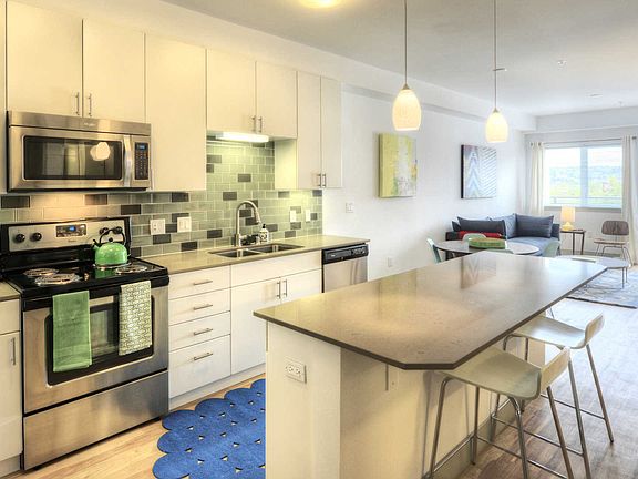 Kitchen with Stainless Steel Appliances and Hard Surface Flo
