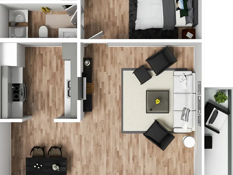 1 Bedroom 1 Bathroom Floorplan 1 Bedroom 1 Bathroom Floorplan