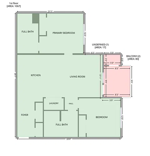Floor plan 2 bedroom 50%