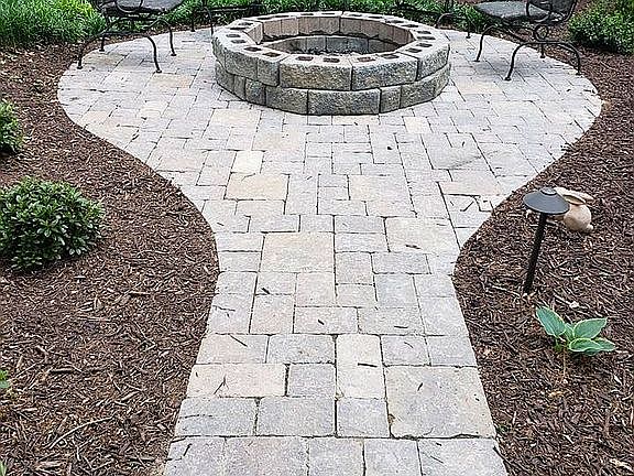 Stone pavers and firepit