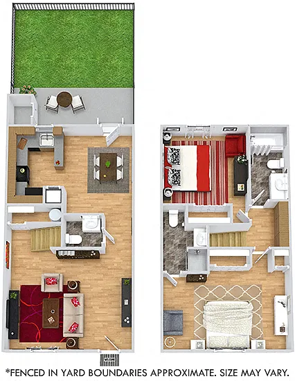 Floor plan Brentwood Townhouse with Fenced-In Yard