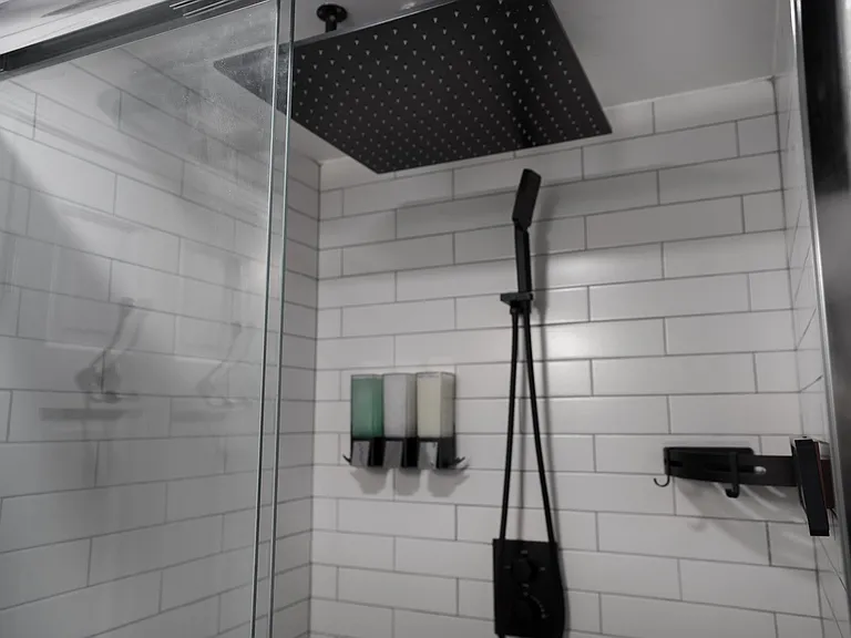 Lower level walk in shower