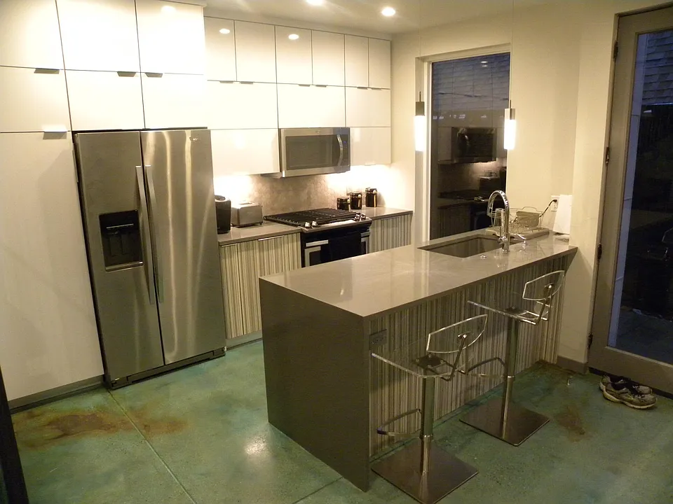Kitchen with high end finishes.