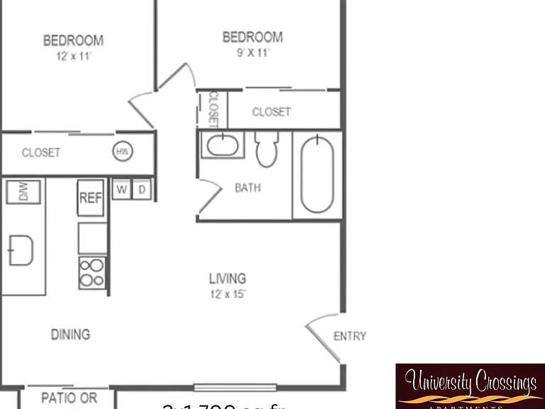 2x1 l 700 sq ft l University Crossings 2x1 l 700 sq ft l University Crossings
