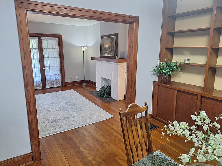 Dining room looking into living room