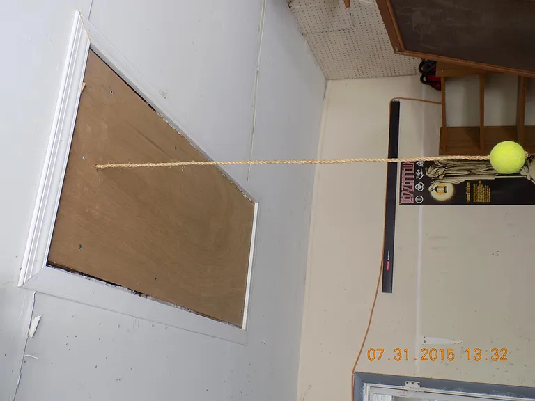 Pull down ladder in the garage