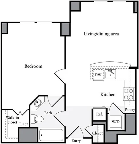 Floor plan 1 Bedroom C