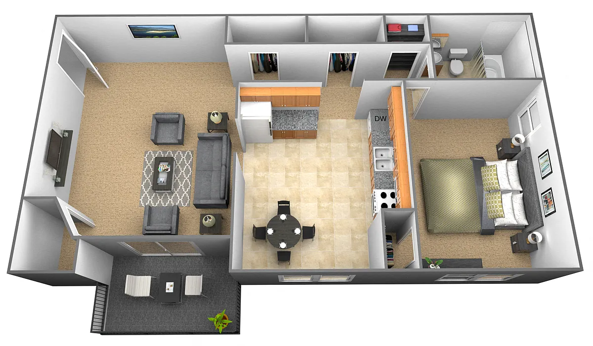 Floor plan 1 Bedroom 1 Bath