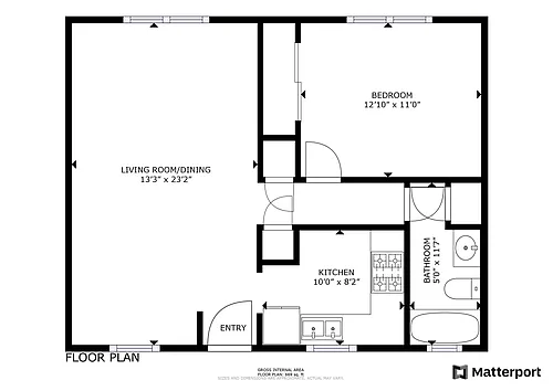 Floor plan Premium One Bed One Bath
