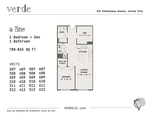 Floor plan A - One Bedroom with Den