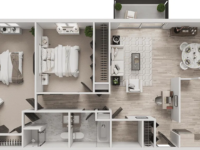 2x2 | 2-Bedroom Floorplan 2x2 | 2-Bedroom Floorplan