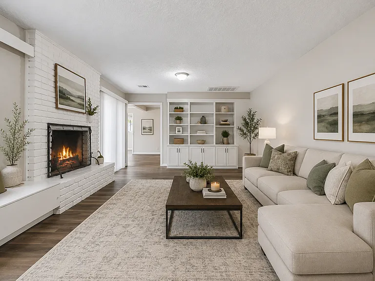 Living room staged