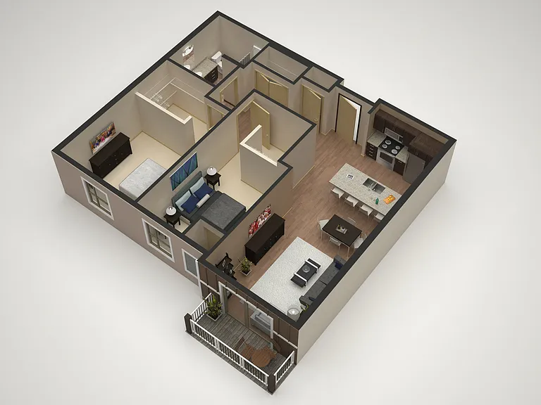 Light Floor and Dark Cabinets