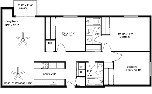 Floor plan 3 Bedroom Deluxe