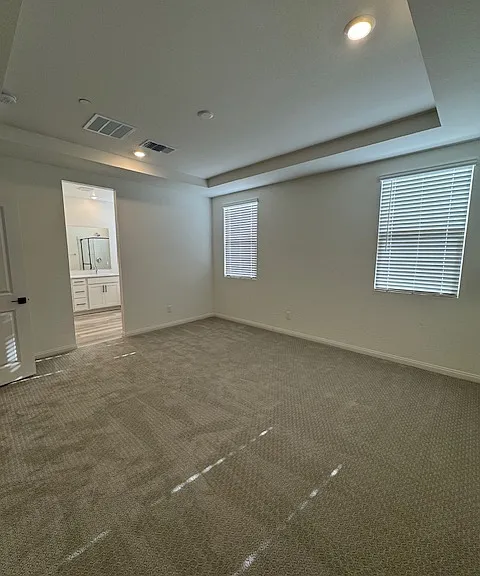 Primary Bedroom with 9' Coffered Ceiling