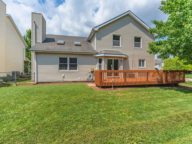 Fenced in Backyard and deck