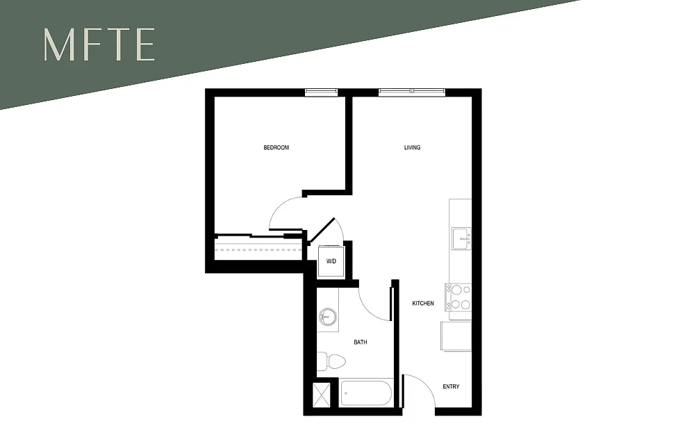 Floor plan 1x1 C1 - MFTE 70%