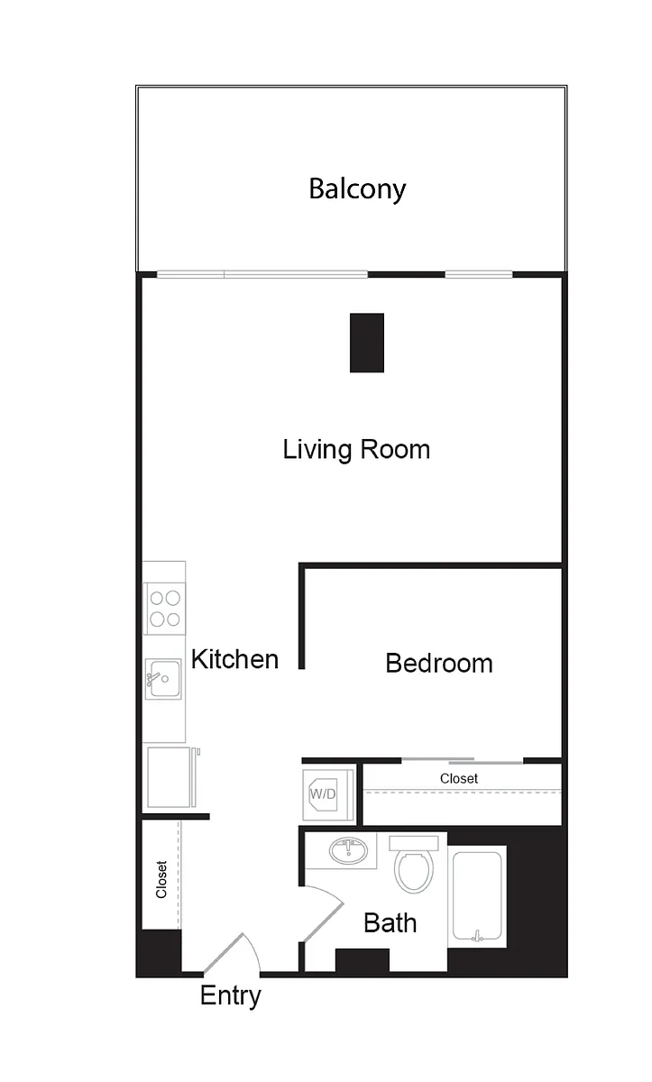 Floor plan One Bed One Bath - C